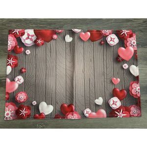 6 Piece Valentines Day Placemats Set New Hearts Love Table Decorations Rectangle